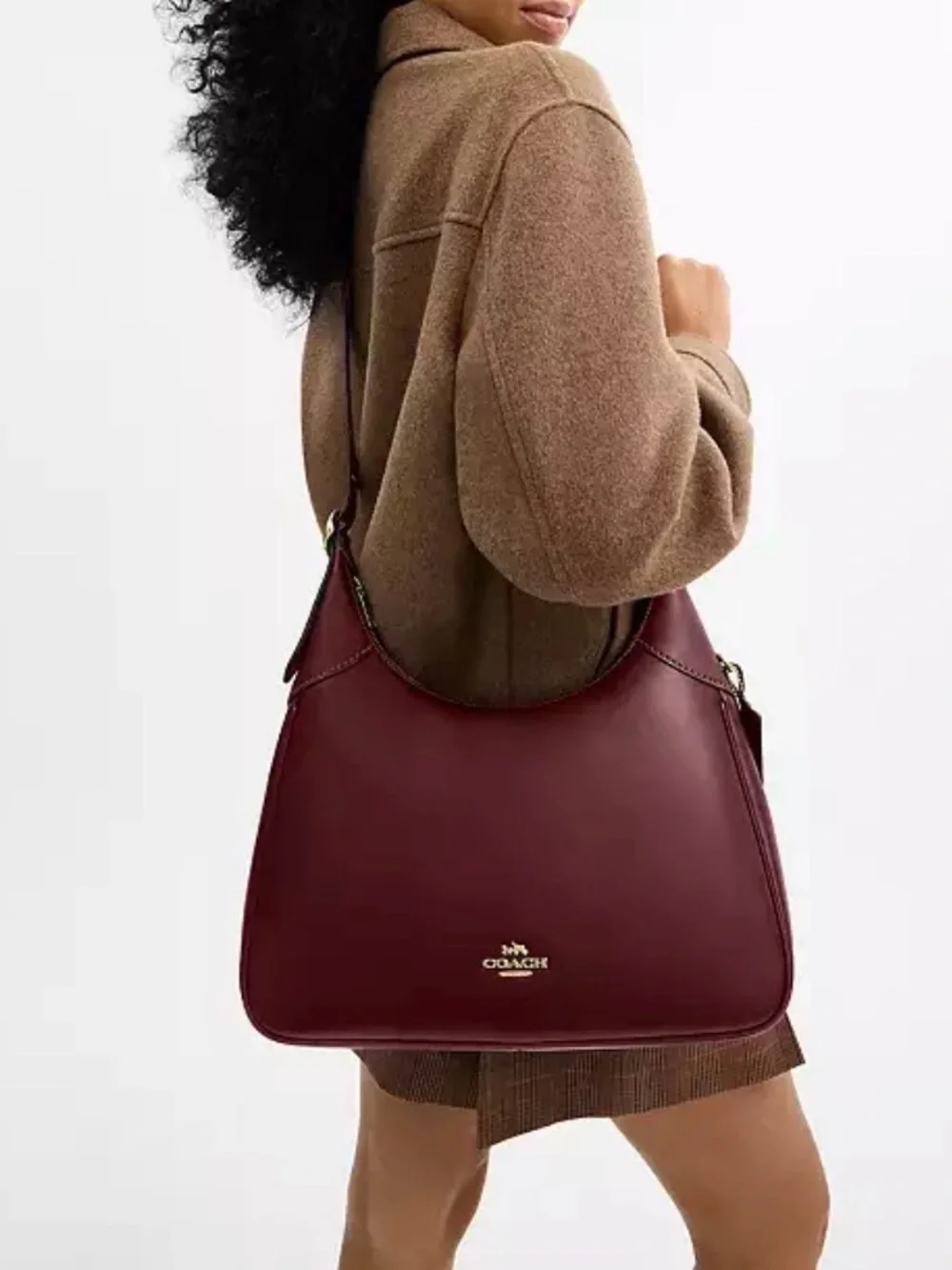 NWT Coach Ella Burgundy Leather Hobo with Gold Hardware